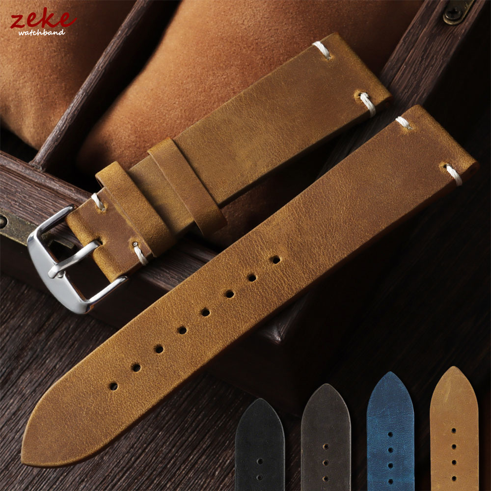Suede Strap Watch - Vintage zachte oliewax horlogeband 18mm 19mm