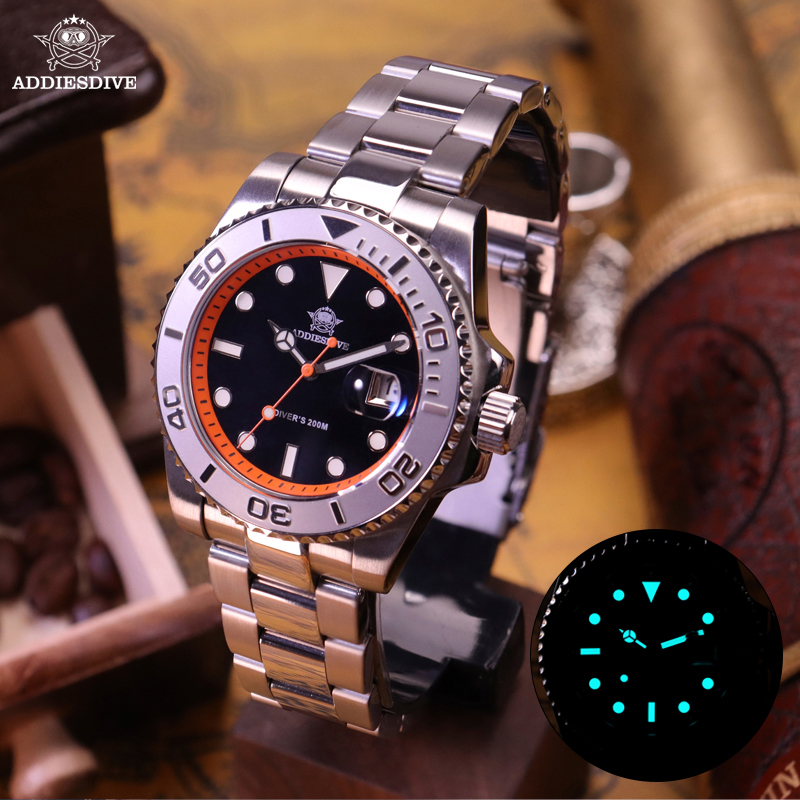 Rolex Watch Submariner - ADDIESDIVE Heren Duikhorloge 200m Waterbestendigheid BGW9