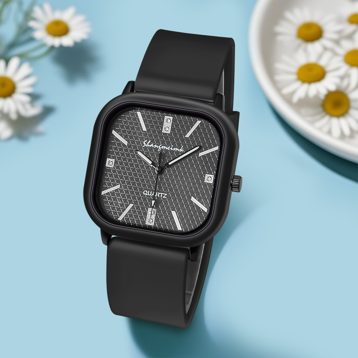 Vierkant horloge met quartz uu - Silicone Band Women recensie en prijs