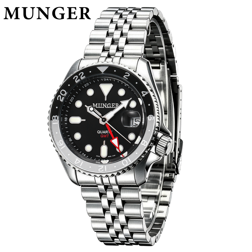 MUNGER Heren GMT Horloge 316L  - Rolex Watch Submariner recensie en prijs